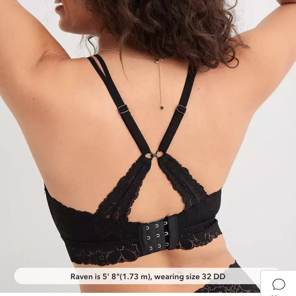 Aerie| Wireless Black Lace Bra - Picture 4 of 7